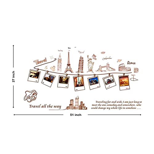 Image of Art Street Wall Stickers for Home Decor Travelling All the Way Wall Decal Vinyl Stickers for Living Room and Wall Decoration (27 x 51 Inchs, Multi)