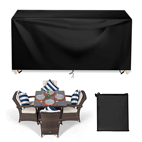 Wanocean Housses de Meubles de Jardin, Housse Salon de Jardin Bache de Protection Table Extérieur Imperméable 420D Oxford Anti-UV Résistance au Vent Carré 140x140x90cm