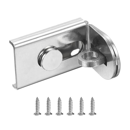 uxcell �����˃��b�N 2.1�C���` 90�x ���S�|���� ���b�N���b�` �X�e�����X�X�`�[�� ���p�Z�L�����e�B�싞�� �l�W�t�� �v�b�V��/�X���C�h/�[���̃h�A�ƃQ�[�g�p �V���o�[