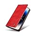 Jiajihua Cover Compatible with Huawei Y5 2018 / Y5 Prime 2018,Compatible with Honor 7A mini / 7S / Play 7 Magnetic Closure Flip Stand Wallet PU Leather Card Slot Phone Case Red