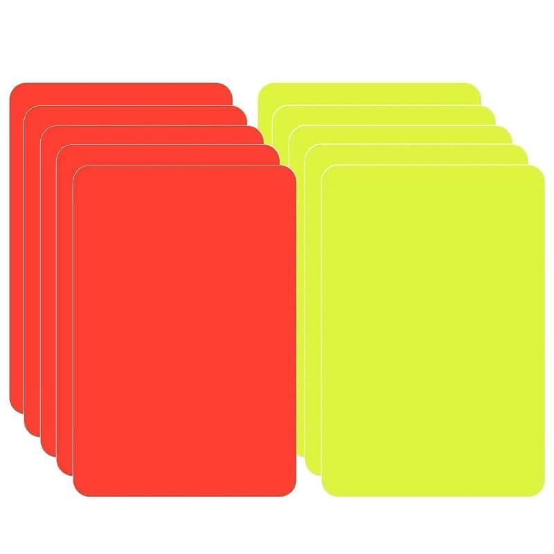 Vmoomax 10Pieces Soccer Referee Card Set Red and Yellow Football Warning and Ejection Cards Football Referee Cards Professional Soccer Equipment for Amateur and Pro Games Coaches PE Teachers