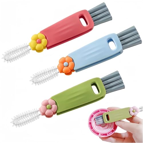 Image of Sayehuanye 3 in 1 Cup Lid Cleaning Brush, Multifunctional Bottle Cleaning Brush, 2024 New Water Bottle Cleaner Brush, Portable Cup Lid Gap Cleaner, Home Kitchen Crevice Brush Tools (3 PCS)