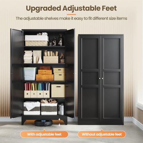 Image of Yizosh Metal Pantry Storage Cabinet Kitchen Cabinet Kitchen Pantry