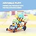 Bluey Vehicle & Figures Go Kart Playset, Articulated Racers Set with Rusty Figurine and Toolbox Accessory, Immersive Vehicle Toys for Kids Age 3+