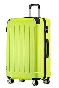BEIBYE Hartschalenkoffer L 66 cm – mittelgroßer Reisekoffer, leicht, robust, ABS, 360° Doppelrollen, Zahlenschloss, Grün