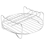 DEARMAMY Accessorio Supporto Griglia per Friggitrice ad Aria in Acciaio Inossidabile Doppio Strato Pratico e Facile da Pulire per Cottura e Barbecue