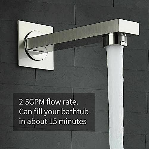 Ensemble de douche en nickel brossé avec mitigeur mécanique mural complet - 7