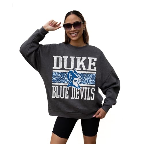 Gameday Couture Duke Blue Devils Unisex Fleece Crewneck Sweatshirt Long Sleeve 60% Cotton/40% Polyester (US Alpha Medium Regular Regular CHARCOAL)