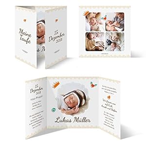 Kartenmachen.De Taufeinladung Federnkönig 10 Stück