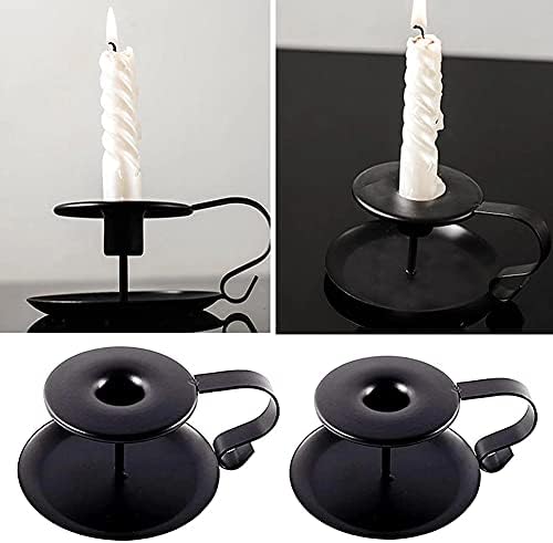 Cokritsm Candle Holder Black Candlestick Holders, 2Set of Matte Retro Iron CandleHolders for Dining Room Home Decoration Table Display, Candle Holders for Long Candles, Candle Sticks Pack