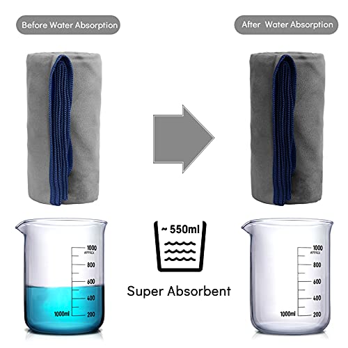 Syourself 2 Pcs Quick Dry Towel,Super Absorbent Microfiber Travel Towel Fast Drying Lightweight,Compact Camping Towel Fast Drying Towel Sports Towel For Gym Beach Hiking Yoga Backpack(S-Grey:32"X16") #TOP3