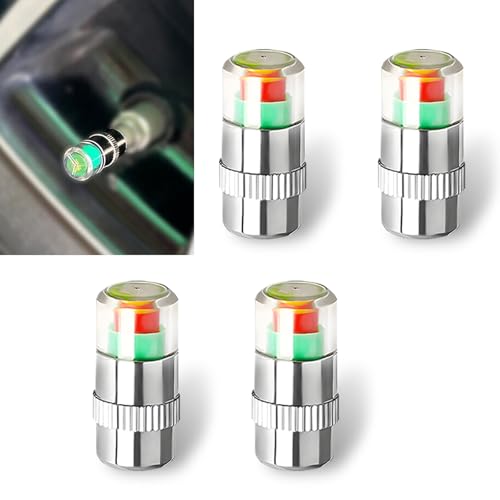 Bawkars 4 PCS Tire Pressure Monitor Valve Stem Caps, 2.4Bar