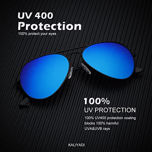 Image of KALIYADI Classic Aviator Sunglasses for Men Women Driving Sun glasses Polarized Lens UV Blocking