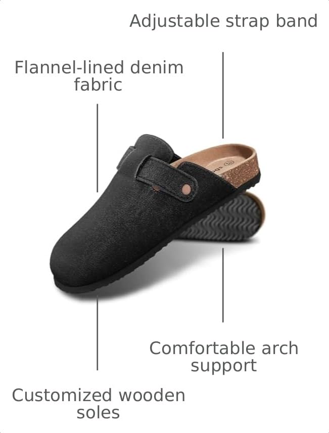 Image of KEMISANT Men Clogs-Comfortable Suede Mules Slippers Sandals Nurse Potato Shoes Unisex-Cushioned Cork-Footbed