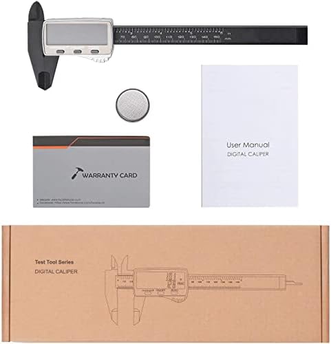 Digital Caliper 150mm with Extra-Large LCD Display, Inch/Fractions/Millimeter Conversion for Small DIY and Homework, Coin Battery included