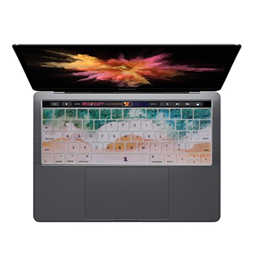 Dogxiong Touch Bar Oean Waves Sea Beach Pattern Texture Silicone Keyboard Cover Case Skin for MacBook / MacBook Pro 13" 15 Touch Bar [2016 Later] A1706