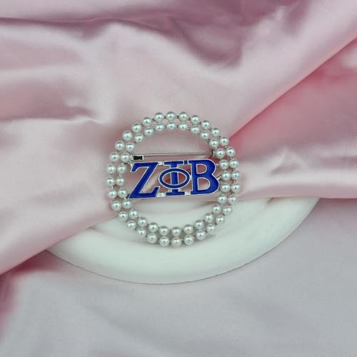 Image of Pearl ZPB Brooch Pin for Women 1920 ZPB Gift Greek Sorority Gifts for Finer Women Paraphernalia Jewelry Sisterhood Gift for Soror