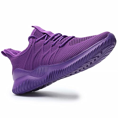 Women's Ladies Running Shoes Tennis Walking Sneakers Work Casual Comfor Lightweight Non-Slip Gym Trainers Purple #TOP5