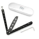 TOUGS Martial Arts Practice Trainer Knife Tool Sticks Titanium Knife, Stainless Steel Fan Knife (Bla