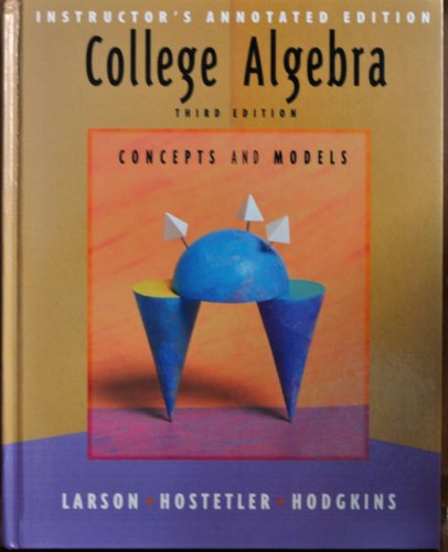 College algebra: Concepts and models 039597626X Book Cover