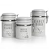 Barnyard Designs Kitchen Canister Set, Ceramic Canisters with Lid, Decorative Coffee, Sugar, Tea, Storage Containers for Kitchen Counter, Rustic Farmhouse Decor, Grey, Set of 3 Barnyard Designs Kitchen Canister Set, Ceramic Canisters with Lid, Decorative Coffee, Sugar, Tea, Storage Containers for Kitchen Counter, Rustic Farmhouse Decor, Grey, Set of 3