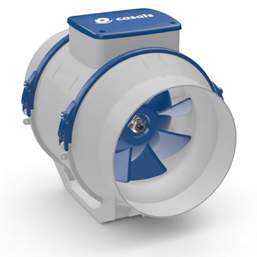 KUVIO ventilador en línea helicocentrífugo para conducto, 560 m³/h, 2 velocidades, compatible con conductos de 100-160 mm de diámetro, bajo ruido (160)