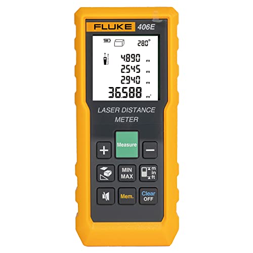Image of Fluke 406E 60mtr Digital Laser Distance Meter Tape with Free Carry Case Large LCD Display IP54 Dust & Water Resistant Distance Area and Volume Measurement (1 Year Warranty)