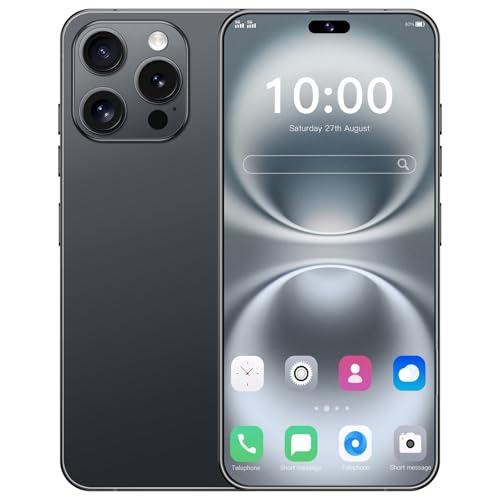 Genérico A16 Pro MAX Smartphone Android Libre 5G,Teléfono Móvil Android 14.0,Pantalla de 6.6' HD,Cámara 13MP,4GB+64GB/256GB Extensible,Dual SIM/Face ID/OTG/GPS,batería de 4050 mAh - Negro