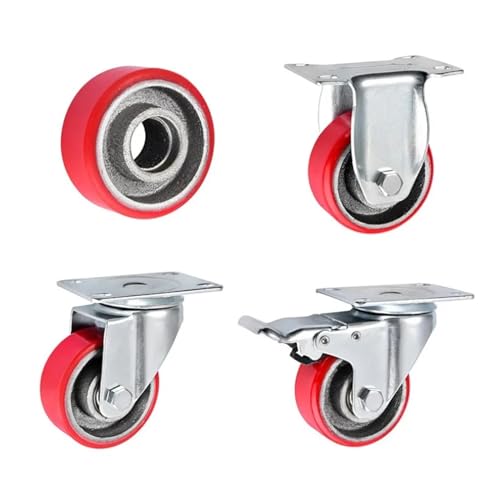 Roue pivotante en PU 3 pouces roulette noyau de fer pour chariot - 2