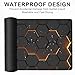 Desk Pad, Abstract Gold Honeycomb Hexagons Technology Large Gaming Mouse Pad,Desk Mat for Keyboard and Mouse with Stitched Edges and Non-Slip Rubber Base for Work Game Office Home 35.4x15.7in