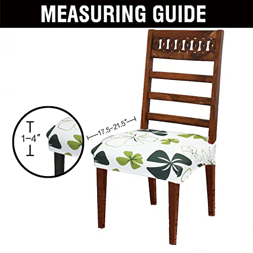Image of Magical Universal Dining Chair seat Cover Set of 4 Seater pcs are Easily Washable Strechable and Comfortable for Dining Room Home Decor Slip Cover P.2 (Set of 8, White Flower)