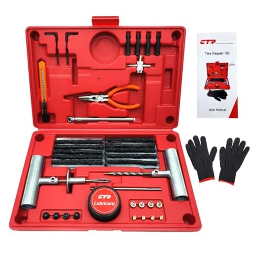 CTR Heavy Duty Tire Plug Kit, 68pcs Premium Flat Tire Repair Kit with Plugs