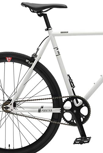 Retrospec Bicycles Mantra V2 Single Speed Fixed Gear Bicycle, White/Black, 43cm/X-Small