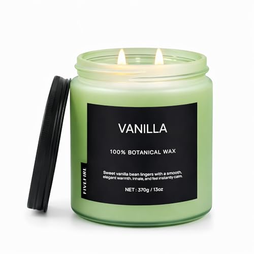 Vanilla Scented Candle, 13oz Soy Wax Candle, 70–80 Hour Burn Time, Warm & Sweet Home Fragrance, Cozy Candle for Relaxation, Gift for Women Men, Bedroom & Self Care Use