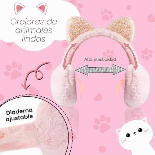 Orejeras de invierno para niñas ideales para excursiones y colegio al aire libre 3