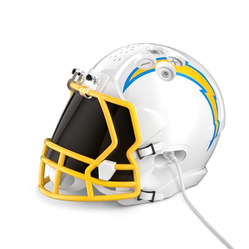 Image of NFL Echo Dot Bundle: Includes Echo Dot | Glacier White and Limited-Edition NFL Helmet Stand | Los Angeles Chargers.