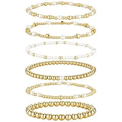 6PCS White Seed Beaded Bracelets