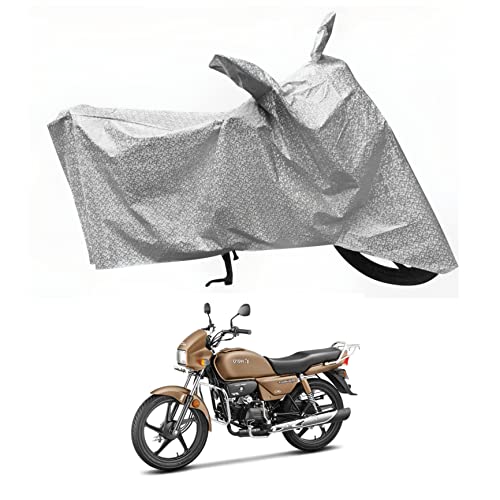 Image of Auto Hub Waterproof Bike Cover Compatible with Splendor Plus Dustproof, UV Protection Two Wheeler Bike Splendor Plus Cover - Metallic Silver