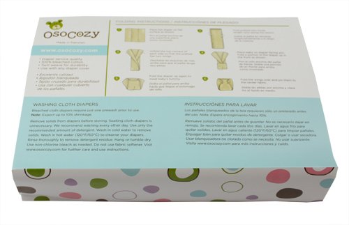 OsoCozy Prefolds Bleached Cloth Baby Diapers, Size 2 (15-30 lbs), Soft, Absorbent and Durable 100% Natural Cotton, Our Top Selling Diaper Service Quality Prefolds - (6 Pack)