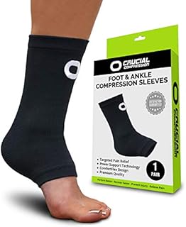 Ankle Brace Compression Sleeve for Men & Women (1 Pair) - Best Ankle Support Foot Braces for Pain Relief, Injury Recovery, Swelling, Sprain, Achilles Tendon Support, Heel Spur, Plantar Fasciitis Socks
