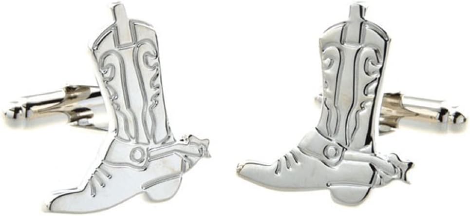 MRCUFF Cowboy Boot Stirrups Pair Cufflinks in a Presentation Gift Box & Polishing Cloth