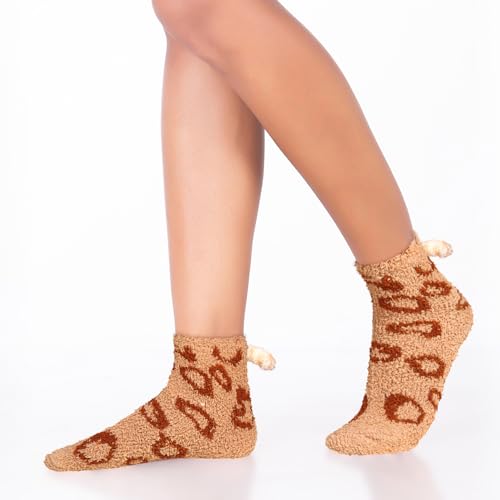 Image of Benefeet Sox Women Fuzzy Socks Funny Cat Gifts Cozy Soft Fluffy Winter Warm Sleeping Cute Animal Slipper Socks for Cat Lover