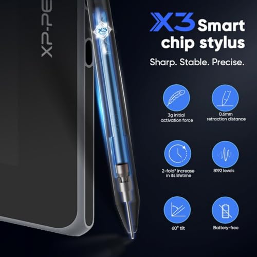 XPPen Artist 13 2 Gen. Grafiktablett, 13,3 Zoll Stift Display, 127% sRGB Farbraum, X3 Smart-Chip Stift mit 8 Schnellzugriffstasten Pen Display zum 3D-Modellieren, Zeichnen, Animation