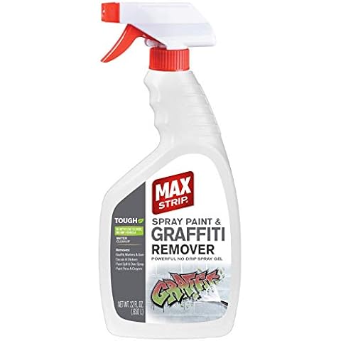 Max Strip Spray Paint and Graffiti Remover - 22 oz - Powerful No Drip Gel Removes Graffiti, Markers and Gum, Decals and Stickers, Paint Pens and Crayons - No Methylene Chloride No NMP Formula Cover