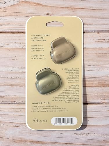 Image of Haven Toothbrush Cover - Fits Electronic and Manual Toothbrushes - Toothbrush Case Holder for Travel - Set of Two Tooth Brush Cap Protectors (Sand & Terra)