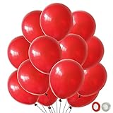 BTZO バルーン ゴム風船 飾り付け 50個入 10インチ 丸 ラテックス 飾り付け 誕生日 結婚式 店舗装飾 パーティー 運動会 文化祭 バルーンアート レッド