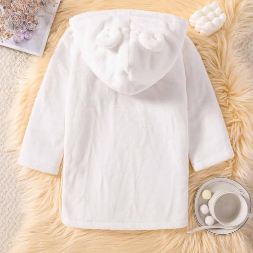 Toddler Unisex Baby R𝐨be Hooded Fleece Bathr𝐨be and Towel for Kids Boys Girls Plush Flannel Bathr𝐨be Warm Winter2