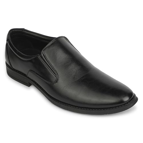 Image of Liberty Healers HML-87E Black & Brown Formal Non Lacing Mocassin Shoes for Men