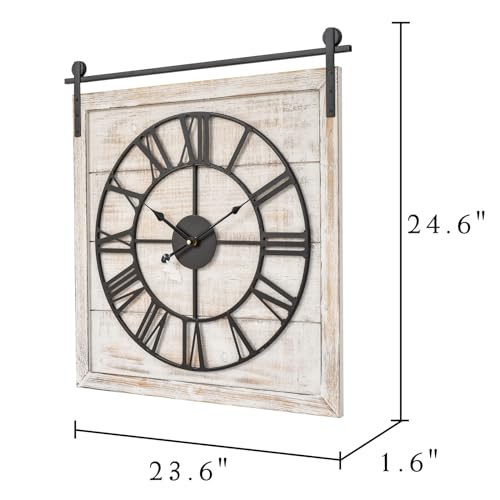 Vintage Barn Door 24-Inch Wall Clock