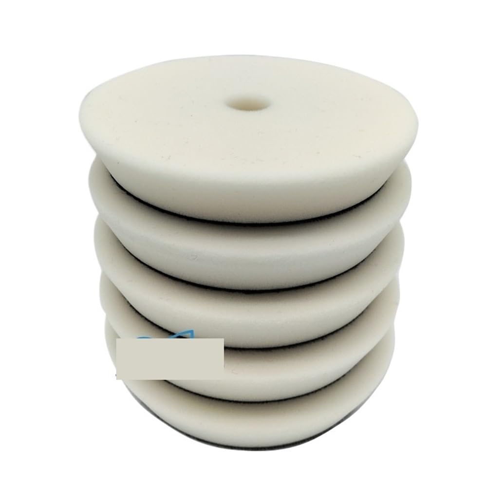 5"(125mm)/6"(150mm) Car Buffing Polishing Pads T Shape Sponge for Car Buffer Polisher(White x 5pcs,6Inch Backer)